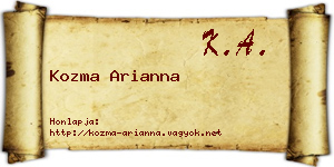 Kozma Arianna névjegykártya